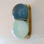 Twin 2.0 Wall / Ceiling Light - Brushed Brass / Celadon / New Blue