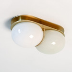 Twin 2.0 Wall / Ceiling Light - Brushed Brass / White / Beige