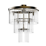 Diana Semi Flush Mount - Matte Bronze / Clear