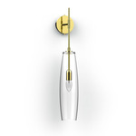 Drop Wall Sconce - Brushed Brass / Clear