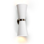 LC New York Wall Sconce - Brushed Nickel / White