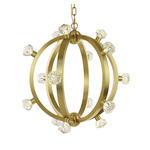 Norma Jeane Pendant - Floor Model - Satin Brass / Crystal