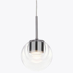 Dew Mini Pendant - Floor Model - Chrome / Transparent