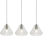 Armitage 3 Light Linear Pendant - Satin Nickel / Clear