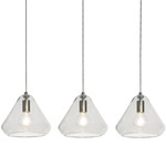 Armitage 3 Light Linear Pendant - Satin Nickel / Clear