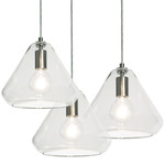 Armitage 3 Light Round Pendant - Satin Nickel / Clear