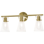 Amanda Bathroom Vanity Light - Satin Brass / Clear