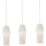 Candace 3 Light Linear Pendant - Satin Nickel / Opal White