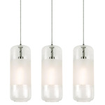 Hermosa Linear Multi-Light Pendant - Satin Nickel / Clear