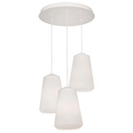 Isla Round Multi-Light Pendant - White / White