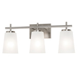 Joanna Bathroom Vanity Light - Satin Nickel / White