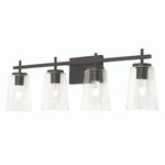 Joanna Bathroom Vanity Light - Black / Clear / Clear