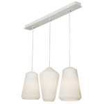 Lily Linear Multi-Light Pendant - White / White