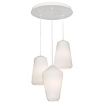 Lily Round Multi-Light Pendant - White / White