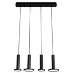 Luna Quadruple Linear Pendant - Black / White