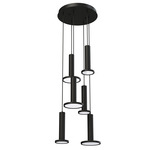 Luna Round Multi-Light Pendant - Black / White