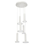 Luna Round Multi-Light Pendant - White / White