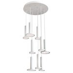 Luna Round Multi-Light Pendant - White / White