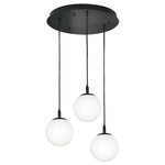 Loretto Round Multi-Light Pendant - Black / White