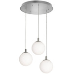 Loretto Round Multi-Light Pendant - Satin Nickel / White