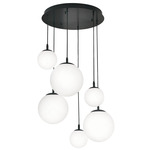 Loretto Round Multi-Light Pendant - Black / White