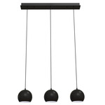 Roxy Triple Linear Pendant - Black