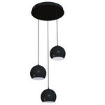 Roxy Multi-Light Round Pendant - Black