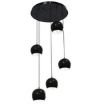 Roxy Multi-Light Round Pendant - Black