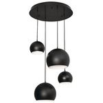 Roxy Multi-Light Round Pendant - Black