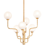 Onyx Chandelier - Vintage Gold Leaf / Cloud Etched