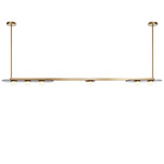 Modulo Horizontal Chandelier - Satin Brass / Opal