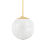 Burlington Pendant - Aged Brass / Cloud Etched Glass