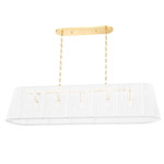 Verona Beach Linear Chandelier - Aged Brass / White