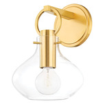 Lina Wall Sconce - Aged Brass / Clear