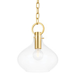 Lina Pendant - Aged Brass / Clear