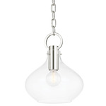 Lina Pendant - Polished Nickel / Clear