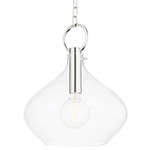 Lina Pendant - Polished Nickel / Clear
