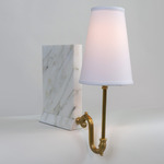 Library Plug-In Table Lamp - Aged Brass / White