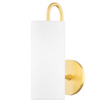 Freda Wall Sconce - Aged Brass / White