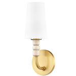 Casey Wall Sconce - Aged Brass / White