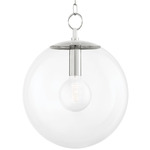 Juliana Pendant - Polished Nickel / Clear