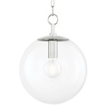 Juliana Pendant - Polished Nickel / Clear