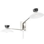 Whitley Plug-In Wall Sconce - Polished Nickel / White