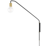 Becca Plug-In Wall Sconce - Aged Brass / Black