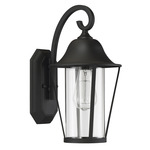 Rachel Outdoor Wall Sconce - Matte Black / Clear