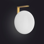 Alba L Wall Sconce - Satin Brass / Opaline