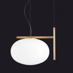 Alba Pendant - Satin Brass / Opaline