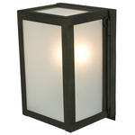 Narrow Box 764 Outdoor Wall Sconce - Weathered Brass / Frosted