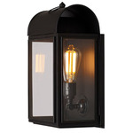 Domed Box Wall Sconce - Weathered Brass / Clear