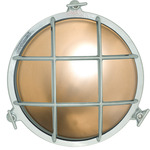 Brass Bulkhead Outdoor Wall Sconce - Chrome / Frosted